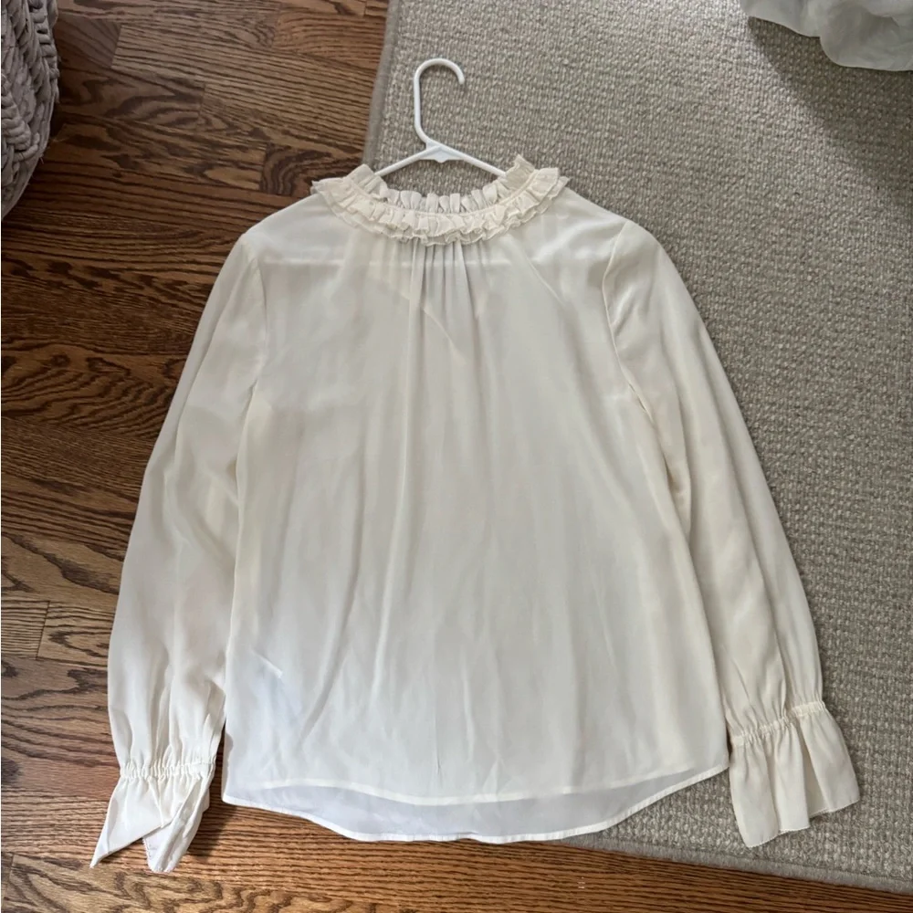 J. Crew Ruffleneck Top 365 Crepe Sz. 6 - Picture 8 of 10